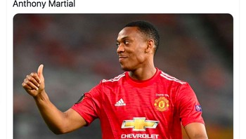 Bahkan Martial dianggap sebagai Man of the Match bagi PSG. Foto: Twitter