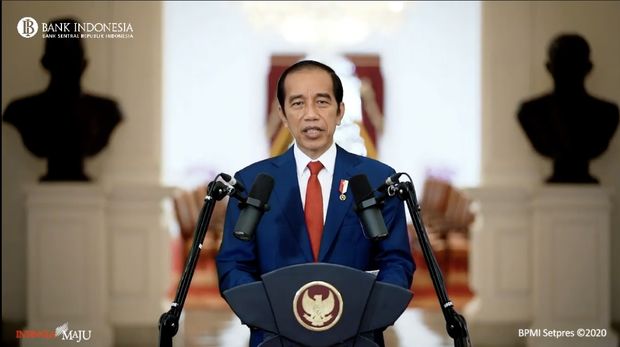 President Joko Widodo at the 2020 Annual Meeting of Bank Indonesia (PTBI) (Screenshot from Bank Indonesia Youtube)