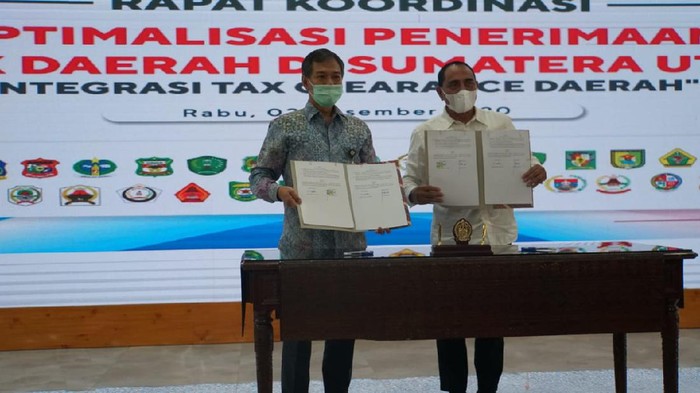 PT Pertamina (Persero) MOR I jalin kerja sama rekonsiliasi data pengelolaan Pajak Bahan Bakar Kendaraan Bermotor (PBBKB) dengan Pemerintah Daerah Sumatera Utara.