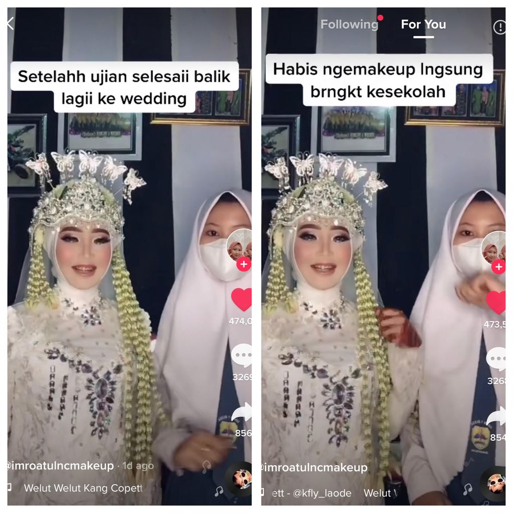 tiktok Kisah Imroatul Nur Cahyani, siswi SMA yang sudah jadi MUA
