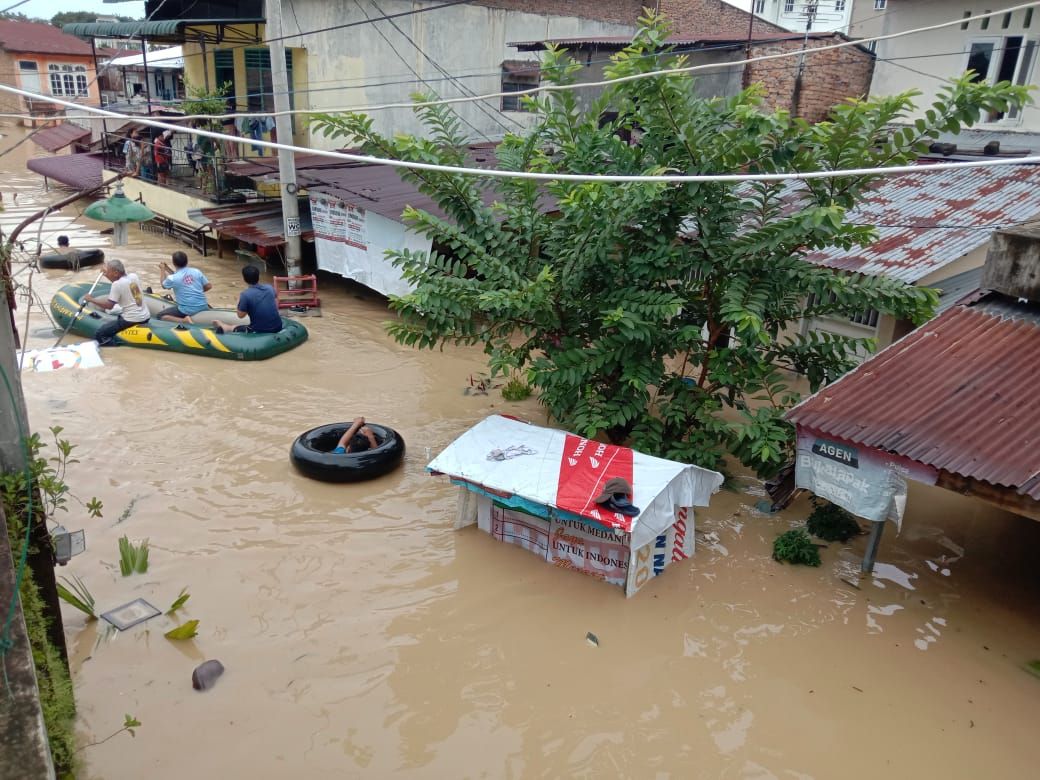 Banjir di Medan (Ahmad Arfah-detikcom)