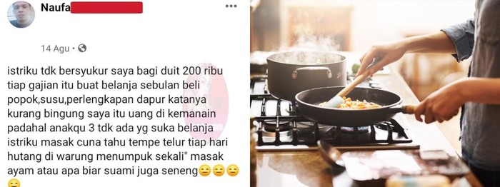 Beri Uang Lauk Rp 6 Ribu Sehari, Suami Ini Sebut Istrinya Tak Bersyukur
