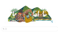 Google Doodle menampilkan Noken Papua hari ini.