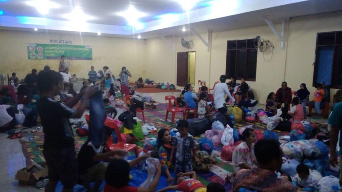 Kondisi di pengungsian warga korban banjir di Tanjung Selamat (Datuk-detikcom)