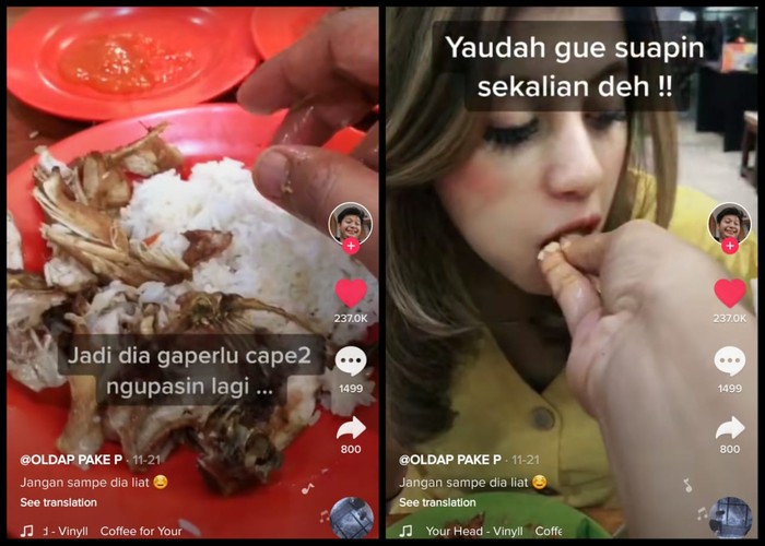 Sweet Banget! Pria Ini Suwir-suwir Ayam dan Suapi Pacarnya