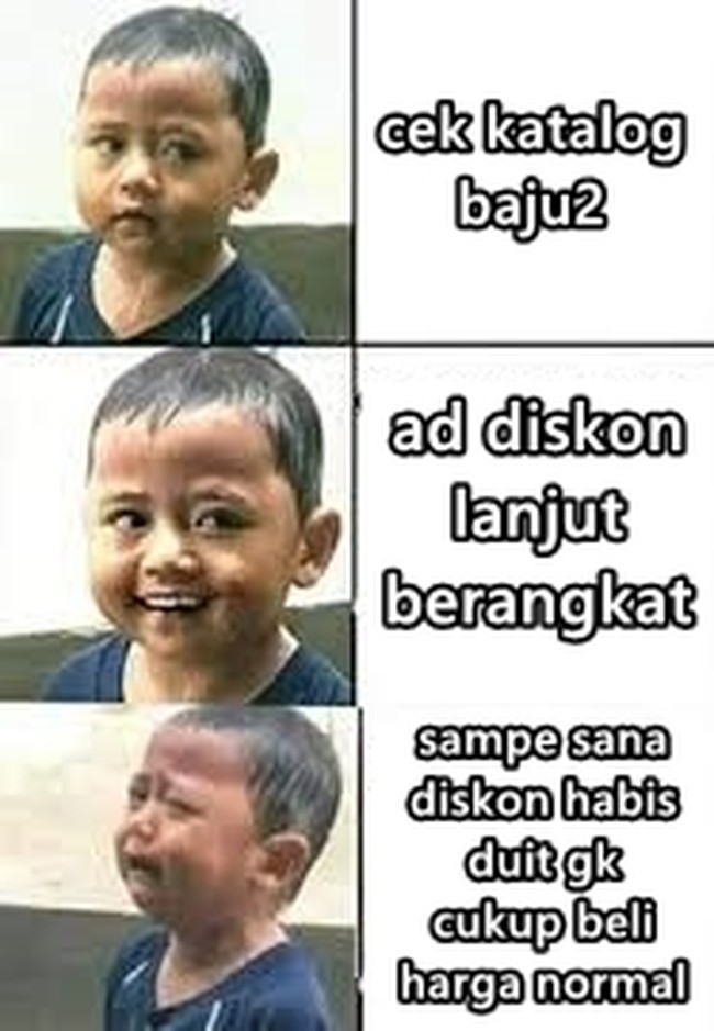 Makanya guys, jangan ngandalin diskon doang. Gini kan jadinya.. auto nyesek deh.. Foto: Instagram/@ngemismeme