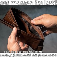 Lain kali mending sebelum pergi belanja keadaan dompetnya di cek dulu ya bund, biar nggak kayak gini.. Foto: Instagram/@ngemismeme