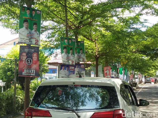 Penampakan Baliho Paslon Pilwalkot Makassar Bertebaran di Masa Tenang