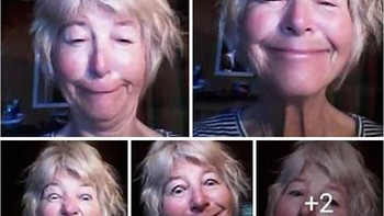 Grup Facebook yang diikuti ibu ini tidak membolehkan menggunakan emoji dan emoticon. Ia pun mencari solusi yang unik yaitu dengan mengambil selfie dengan beragam ekspresi untuk dijadikan emoji. Foto: Bored Panda