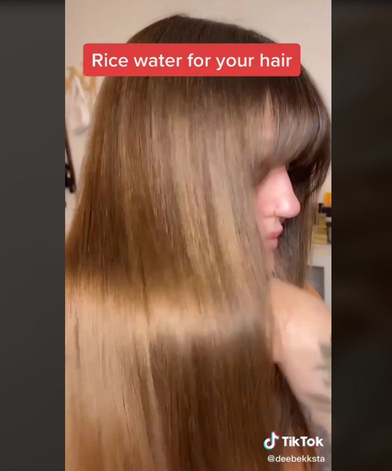 Air beras untuk rambut