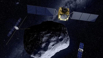 Sampel asteroid itu diambil oleh pesawat Hayabusa2 dari bodi asteroid Ryugu yang sepanjang 900 meter dan jaraknya jutaan kilometer dari Bumi. Hayabusa2 mencapai asteroid Ryugu pada Juni 2018, dan turun ke permukaan asteroid pada Februari 2019. Foto: JAXA