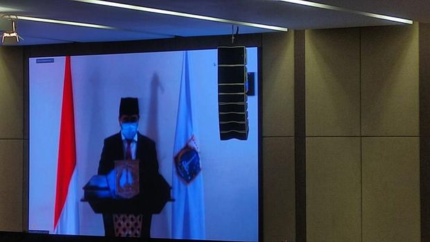 Wagub DKI Jakarta Ahmad Riza Patria Hadir Rapat Paripurna dengan DPRD Secara Virtual