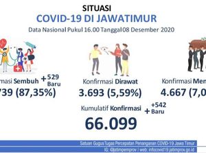 Update COVID-19: 542 Kasus Baru, Sembuh 529, Meninggal 49