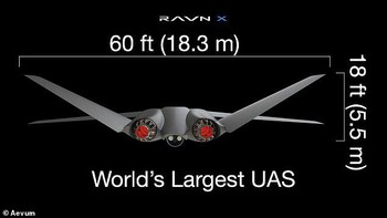 Ravn X lebarnya 18 meter dan tingginya sekitar 5,4 meter, serta beratnya mencapai 28 ton. Foto: Aevum