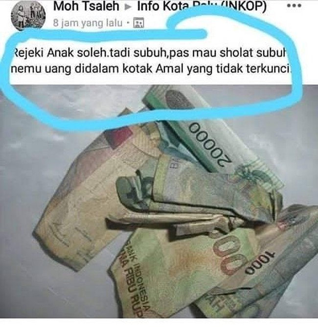 Mohon maaf kalau ini sih namanya bukan nemu. Jangan dicontoh ya.. Ada-ada saja memang kelakuan netizen Indonesia. Foto: Facebook/Kementrian Humor Indonesia