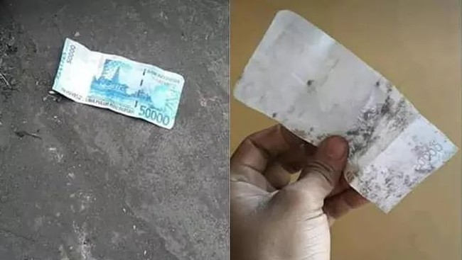 Lah sisi belakangnya polos gini. Ini sih dipakai buat bayar parkir juga nggak laku. Bisa-bisa ditimpuk sama abang tukang parkirnya deh. Foto: Instagram/@awreceh.id