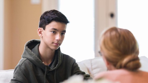 When he is caught cheating, the unrecognizable mom appeals to boys better nature, but he remains angry.