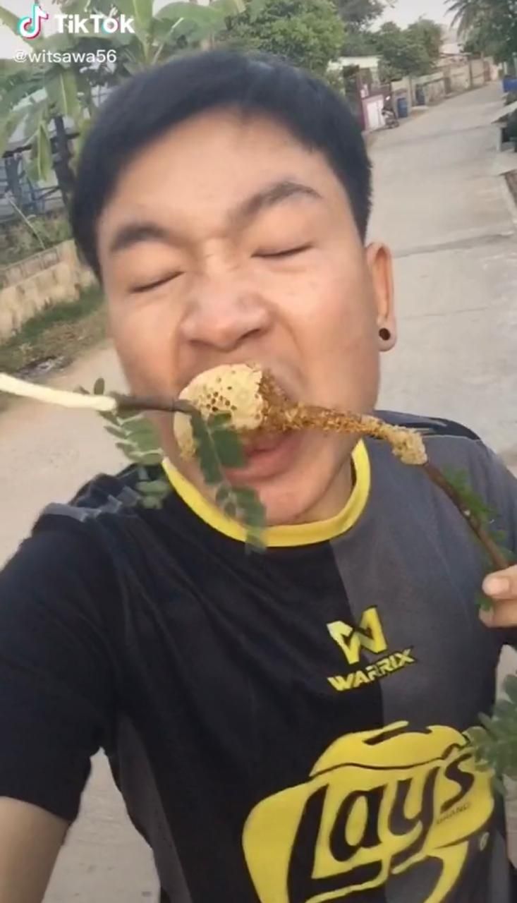 Ngakak! Makan Madu dari Sarangnya, Bibir Pria Ini Jadi Jontor