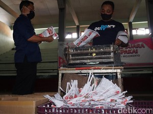 Ribuan Surat Suara Pilbup Mojokerto Dimusnahkan Cegah Kecurangan