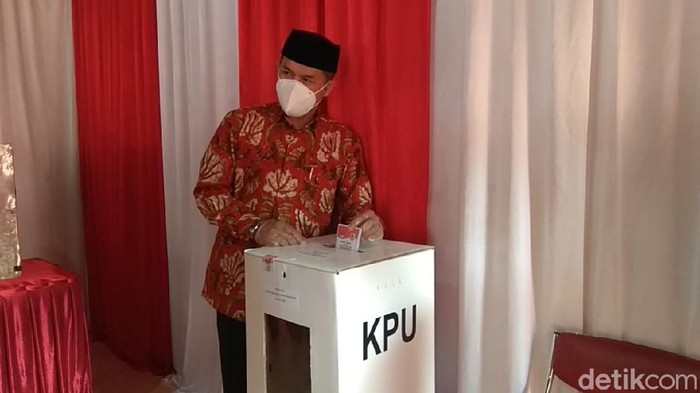 Cabup petahana Wonogiri Joko Sutopo, Rabu (9/12/2020).