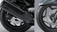 Honda PCX 160 hadir dengan sistem pengereman disc brake (cakram) depan dan belakang, serta dilengkapi fitur Anti-lock Braking Sistem (ABS) single channel di depan saja. Foto: Honda