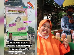 Wow! Kekeyi Pasang Baliho untuk Dukung Pedagang Pentol