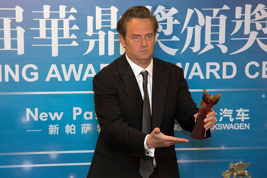 MACAU - OCTOBER 07:   Actor Mathew Perry poses after the 2013 Huading Awards Ceremony at The Venetian on October 7, 2013 in Macau, Macau.  (Photo by Lam Yik Fei/Getty Images for Global Talents Media Group)