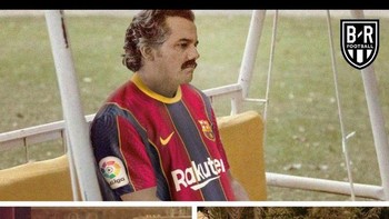 Fans Barcelona termenung dengan kekalahan 0-3 lawan Juventus (Twitter)