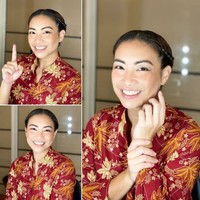 Berkampanye di media sosial sebulan sebelum Pilkada serentak, wanita yang akrab disapa Sara ini berpose mengacungkan jari telunjuk dengan blouse batik warna merah marun. Foto: Instagram/@rahayusaraswati