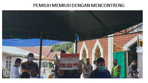 Surat suara paslon tunggal ditempel foto artis K-Pop