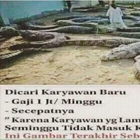 Ada yang berminat melamar pekerjaan ini? Gajinya sih lumayan tapi mana sempat, keburu wafat sebelum terima gaji deh.. Foto: Facebook