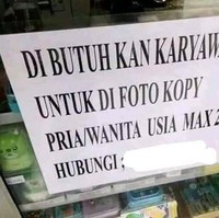 Kalau ini sih ekstrim banget, karyawannya harus bersedia di foto copy. Auto bengek! Foto: Facebook
