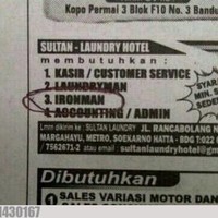 Jangan sedih guys, bukan Ironman manusia super itu kok yang dimaksud. Maksudnya tuh orang yang bisa menyetrika. Moga-moga abis ini Hulk nggak ikutan ngelamar ya.. Foto: 1cak.com