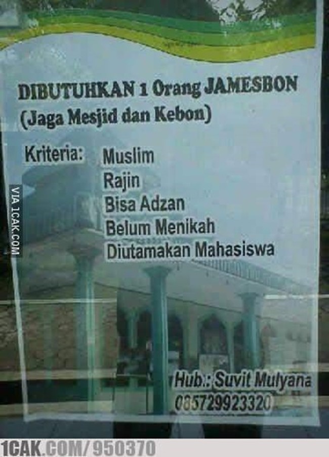 Bermimpi jadi agen 007? Nih ada lowongannya, siapa tahu berminat dan mimpimu bisa jadi kenyataan. Foto: 1cak.com