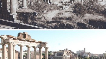 Roma, Italia, 1925 vs 2016. Foto: Brightside