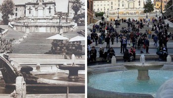 Roma, Italia, 1925 vs 2016. Foto: Brightside