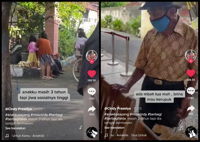 Tuai Pujian! Bocah 3 Tahun Minta Ibunya Borong Kerupuk Kakek-kakek