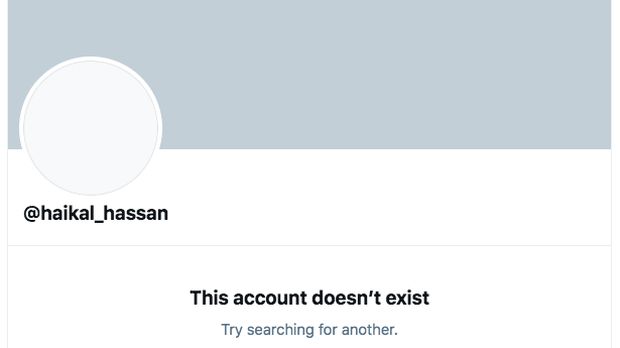 Akun Twitter Haikal Hassan Hilang