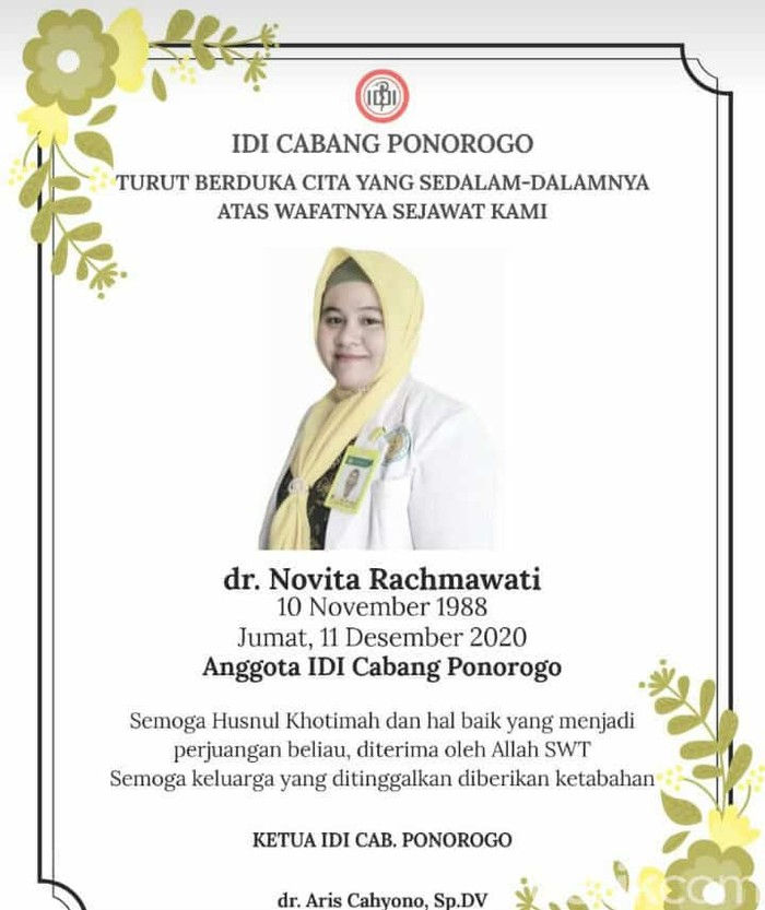dokter di Ponorogo meninggal positif covid-19