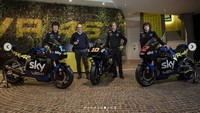 Tim VR46 pertama tampil di balapan Grand Prix pada Moto3 tahun 2014. Lalu pada 2017 naik kelas ke kelas Moto2 dan akhirnya musim depan mencicipi kelas tertinggi. Foto: Instagram: @skyracingteamvr46
