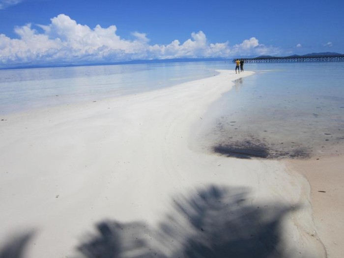 Pasir Timbul di Pantai Saleo Raja Ampat