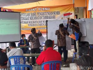 Begini Rekapitulasi Suara Pilkada Surabaya di Kecamatan dengan TPS Terbanyak