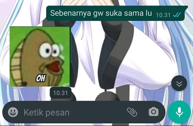 Jawabannya cuma oh. Sungguh menyayat hati. Auto nangis sampe bengek! Foto: Twitter/@txtdariwasap