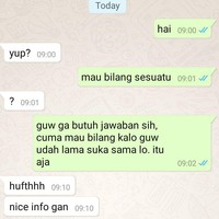 Ya gimana ya, nggak minta jawaban sih. Jadi nggak salah juga kalau si cewek cuma bales kayak gitu. Ada yang pernah ngalamin? Foto: Twitter/@txtdariwasap