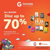 Gramedia Mungkin kamu lebih membutuhkan buku dari pada busana atau kosmetik. Gramedia juga memberikan penawaran 12.12 dengan diskon hingga 70% di Shopee. Jangan kelewatan. Foto: Internet