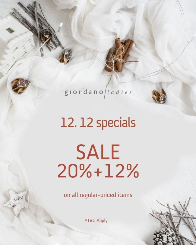 Giordano LadiesSelain sepatu, cukup banyak brand busana yang gelar diskon hari ini. Salah satunya adalah Giordano Ladies yang menawarkan potongan 20% + 12%. Foto: Internet