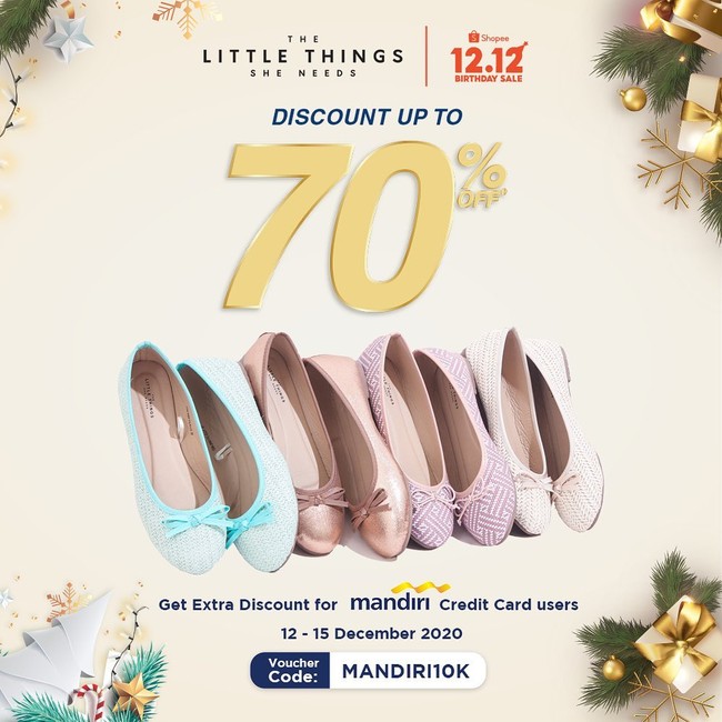 Wakai X The Little Things She Needs Brand sepatu lain yang menawarkan harga selama periode Harbolnas 12.12 adalah The Little Things She Needs. Berbagai itemnya diskon 70% di Shopee hingga 15 Desember 2020. Foto: Internet