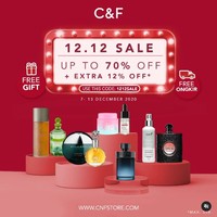 C&FPromo Harbolnas 12.12 juga diberikan oleh C&F. Kamu yang mencari kosmetik dari berbagai branda dapat mencarinya di situs atau tokonya. Ada diskon 70% dengan ekstra diskon 12% yang ditawarkan hingga 13 Desember. Foto: Internet