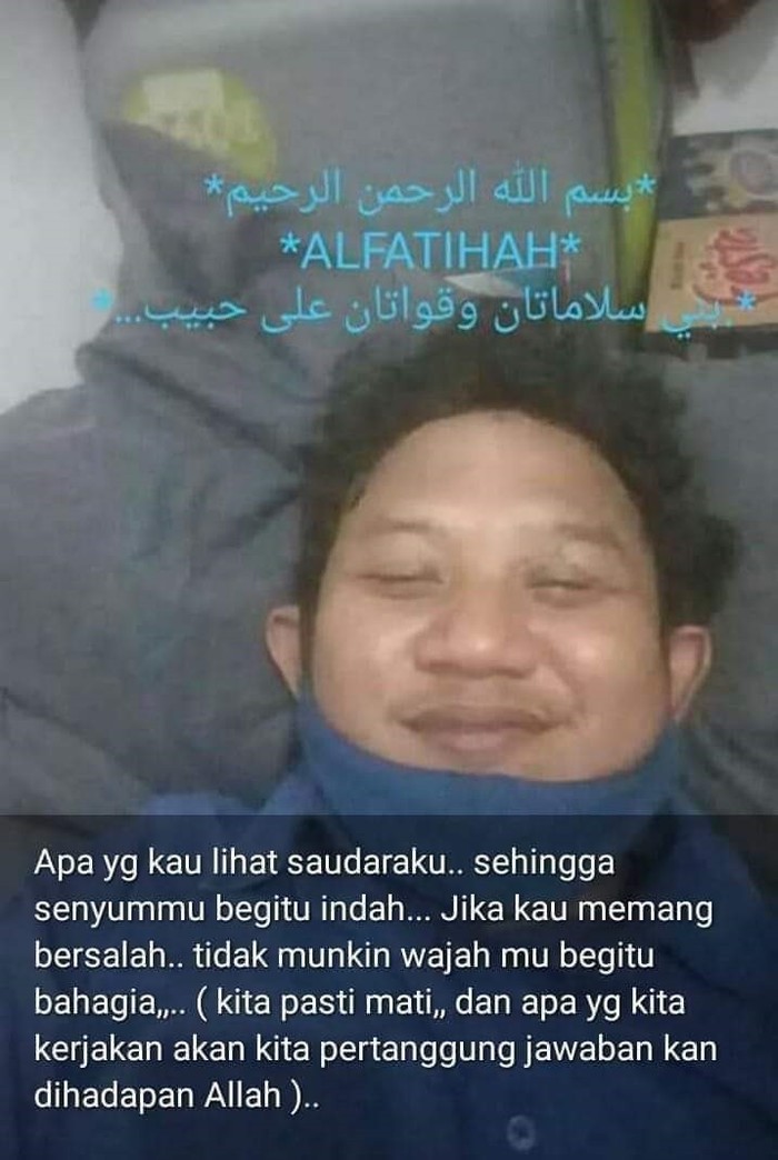 Foto hoax jenazah laskar FPI tersenyum