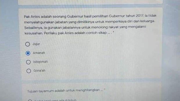 Soal Ujian Sekolah 'Anies diejek Mega'